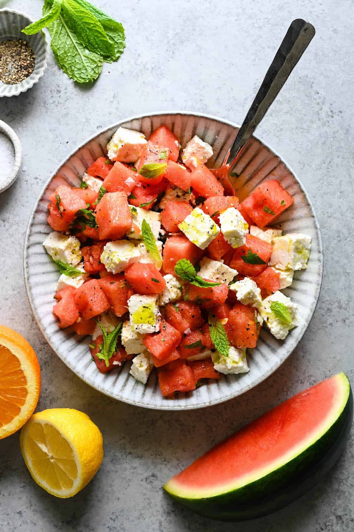 Watermelon with Feta and Mint