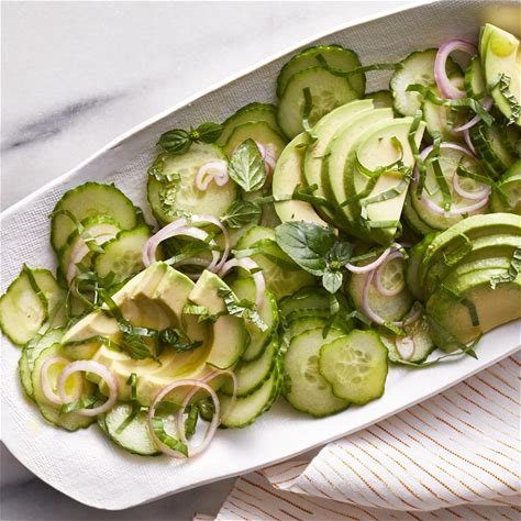 Cucumber and Avocado Slices