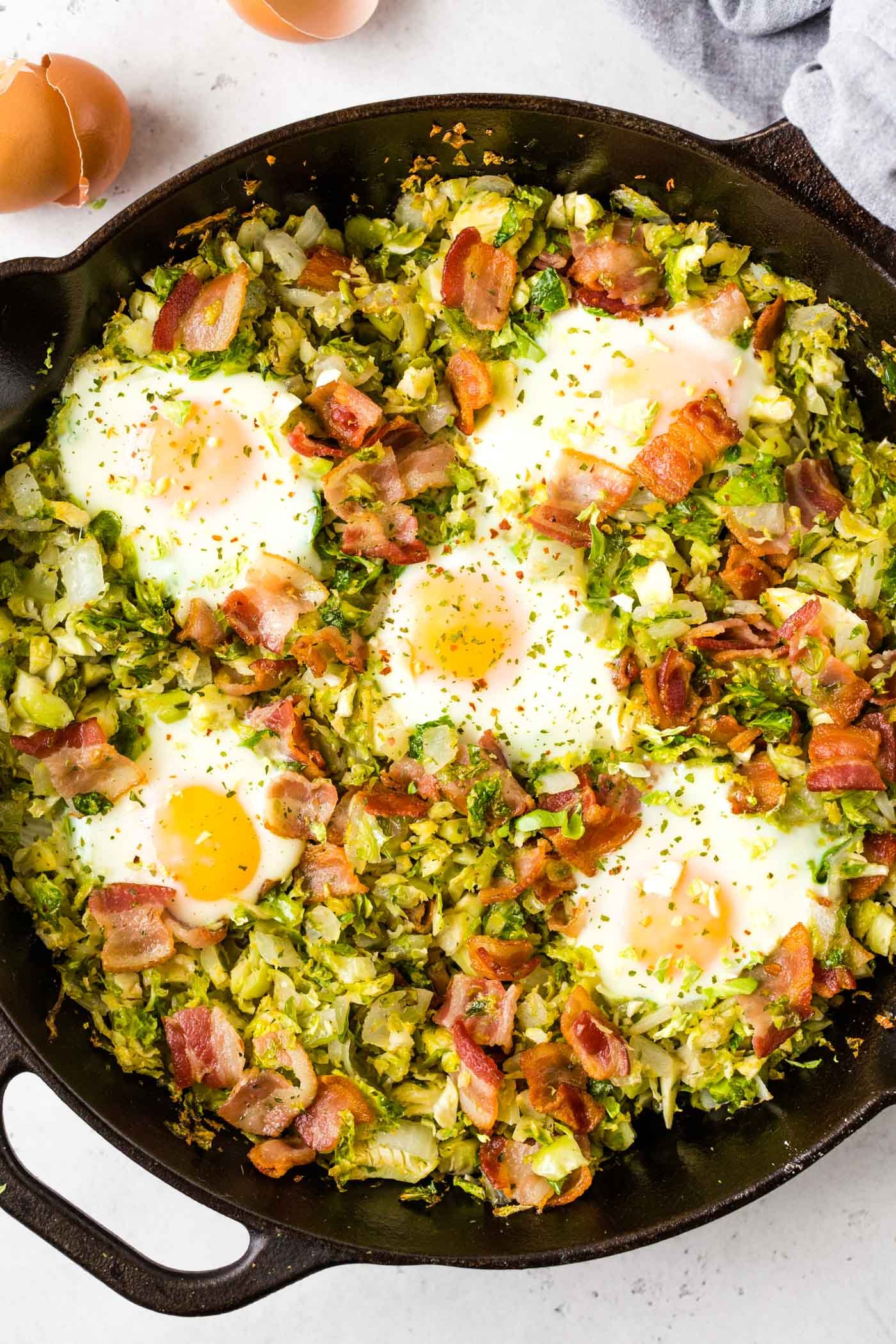 Brussels Sprout and Egg Hash